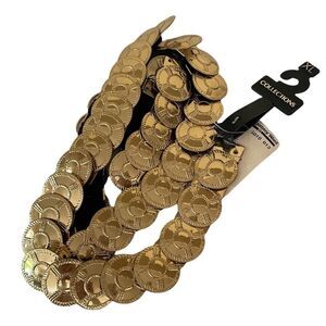 VINTAGE Deadstock Montgomery Ward Gold Round Elasticized Stretch Belt